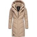 Steppmantel RAGWEAR "Natalka" Gr. 4XL (48), grau (taupe) Damen Mäntel stylischer, gesteppter Winterparka mit gefütterter Kapuze Bestseller