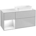 Villeroy und Boch Finion Waschtischunterschrank G681GFGJ 120x60,3x50,1cm, Regal links Glossy white lacquer, Light grey matt