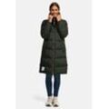 Winterjacke MARIKOO "Nomadiaa" Gr. L, grün (dark olive) Damen Jacken Lange Winterjacke