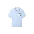 TOM TAILOR Herren Plus Size - Poloshirt mit Print, blau, Print, Gr. 2XL