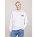 Kapuzensweatshirt TOMMY JEANS PLUS "TJM REG ENTRY GRAPHIC HOODIE EXT" Gr. 4XL, silber (silber grau), Herren, Obermaterial: 100% Baumwolle, Sweatshirts, Große Größen