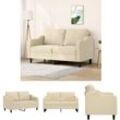 The Living Store - 2-Sitzer-Sofa Creme 140 cm Stoff - Sofas - Creme