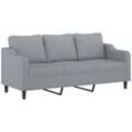 Vidaxl - 3-Sitzer-Sofa Hellgrau 180 cm Stoff Grau