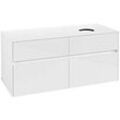 Villeroy und Boch Collaro Waschtischunterschrank C04300DH 120 x 54,8 x 50 cm, Waschtisch rechts, Glossy White