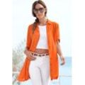 Longbluse LASCANA Gr. 34, orange Damen Blusen mit Knopfleiste, Kurzarmbluse, Blusenkleid, sommerlich