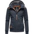 Winterjacke RAGWEAR "Jotty Winter" Gr. S (36), blau (marine) Damen Jacken stylische Outdoorjacke mit abnehmbarer Kapuze