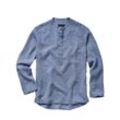 Mey & Edlich Herren T-Shirt Regular Fit Stehkragen Blau einfarbig 38, 39, 40, 41, 42, 43, 44, 45, 46