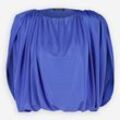 Dunkelblaue Bluse mit gerafftem Material