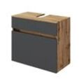 Unterbeckenschrank Lincoln 60 cm matt grau/wotaneiche