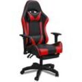 Swanew - Gaming Stuhl Schreibtischstuhl Bürostuhl mit Fußstützen Kissen Ergonomischer pc Stuhl Schwarz-Rot