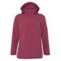 Regenjacke JACK WOLFSKIN "Große Größen", Damen, Gr. 48, rot (weinrot), Obermaterial: 100% Polyester;Futter: 100% Polyester, unifarben, casual, figurumspielend lang, Jacken, Wind- und wasserdicht, atmungsaktiv, schnell trocknend