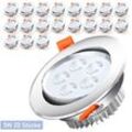 20X 5W led Strahler Spot Einbaustrahler Deckenstrahler Deckenspot 230V 420lm Kaltweiß Einbauspot Einbauleuchte Deckeneinbauleuchte - Swanew