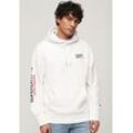 Hoodie SUPERDRY "SD-SPORTSWEAR LOGO LOOSE HOOD" Gr. L, weiß (brilliant weiß) Herren Sweatshirts