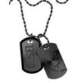 Kette mit Anhänger DIESEL "Schmuck Edelstahl Halsschmuck Kugelkette DOG TAG" Halsketten Gr. Edelstahl-Kunststoff, L: 60cm, schwarz Damen