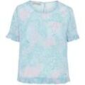 Bluse Rundhals-Ausschnitt Uta Raasch blau, 40