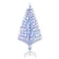 künstlicher Weihnachtsbaum mit 3 LED-Leuchten Christbaum Tannenbaum PVC Metall Weiß+Blau Ø60 x 120H