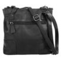 Cityrucksack CLUTY, Gr. B/H/T: 32cm x 25cm x 10cm, schwarz, Rindsleder, Leder, unifarben, casual, Rucksäcke, echt Leder