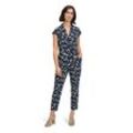 Overall BETTY BARCLAY "Betty Barclay Jumpsuit mit Eingrifftaschen", Damen, Gr. 36, Normalgrößen, bunt (dunkelblau, grün), Jersey, Obermaterial: 80% Viskose, 20% Polyamid., feminin, figurumspielend, Kurzarm, Overalls, Form