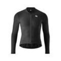 Radtrikot GONSO "SITIVO TRIKOT LONGSLEEVE M", Herren, Gr. L, schwarz, 80% Polyester, 15% Elasthan, 5% Polyamid, Rundhals, Trikots, Herren Fahrradtrikot langarm, Full-Zip Trikot, Tight Fit