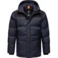 Steppjacke RAGWEAR "Mikkesh" Gr. M (50), blau (navy), Herren, Obermaterial oben: 100% Polyester, Obermaterial unten: 100% Nylon, Innenfutter: 100% Polyester, Wattierung: 100% Polyester, Jacken, Sportliche Herren Winterjacke mit Kapuze