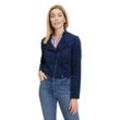 Jackenblazer BETTY & CO "Betty & Co Bolero-Jacke mit Stehkragen" Gr. 44, blau (navy blau), Damen, Obermaterial: 88% Polyester, 12% Elasthan. Futter: 100% Polyester., Blazer, Material