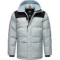 Steppjacke RAGWEAR "Mikkesh" Gr. L (52), blau (metallicblau), Herren, Obermaterial oben: 100% Polyester, Obermaterial unten: 100% Nylon, Innenfutter: 100% Polyester, Wattierung: 100% Polyester, Jacken, Sportliche Herren Winterjacke mit Kapuze