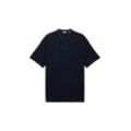 TOM TAILOR Herren Plus - Poloshirt mit Stehkragen, blau, Uni, Gr. 2XL