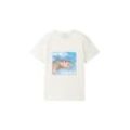 TOM TAILOR Jungen Oversized T-Shirt mit Bio-Baumwolle, weiß, Motivprint, Gr. 92/98