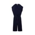 TOM TAILOR Damen Crinkle Overall, blau, Uni, Gr. 36