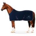 Equinate Abschwitzdecke Arizona aus Polar Fleece mit Kreuzbegurtung und Zierkordeln navy 1,65 m