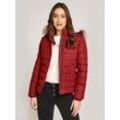 Steppjacke TOMMY JEANS "TJW BASIC HOODED DOWN JACKET EXT", Damen, Gr. XS (34), rot (regatta rot), Web, Obermaterial: 100% Polyester. Futter: 100% Polyester, unifarben, casual, regular fit hüftlang, Jacken, mit Logostickerei