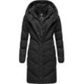 Steppmantel RAGWEAR "Natalka" Gr. 4XL (48), schwarz (dark) Damen Mäntel stylischer, gesteppter Winterparka mit gefütterter Kapuze Bestseller