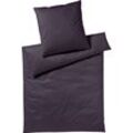Bettwäsche YES FOR BED "Pure & Simple Uni in Gr. 135x200, 155x220 oder 200x200 cm", grau (anthrazit), B/L: 200cm x 220cm, 2 St., Mako-Satin, B/L: 80cm x 80cm & 80cm x 80cm, Mako-Satin, Obermaterial: 100% Baumwolle, Bettwäsche, Bettwäsche aus Baumwolle, zeitlose Bettwäsche mit seidigem Glanz