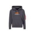 Hoodie ALPHA INDUSTRIES "Alpha Industries Men - Hoodies Basic Rubber" Gr. S, grau (vintage grau) Herren Sweatshirts