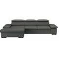 Ecksofa SIT & MORE "Alcudia L-Form", grau (anthrazit), B:286cm H:73cm T:174cm, Sofas, wahlweise mit Bettfunktion