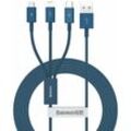 Baseus Superior 3in1 USB-Kabel - Lightning / USB Typ C / Micro-USB 3,5 A 1,5 m blau (CAMLTYS-03)