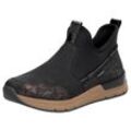 Slip-On Sneaker RIEKER Gr. 40, schwarz Damen Schuhe Schlupfboots, High Top Sneaker, Herbstschuh mit Metallic-Schimmer Bestseller