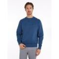 Sweatshirt TOMMY HILFIGER "ESSENTIAL FLEECE CREWNECK", Herren, Gr. M, blau (aegean sea), Sweatware, Obermaterial: 60% Baumwolle, 40% Polyester, unifarben, casual, Basic hüftlang, Rundhals, Langarm eingesetzt Bündchen, Sweatshirts, mit Tommy Hilfiger Logostickerei