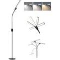 Led Stehlampe Dimmbar Leselampe - 158CM Schwarz Wohnzimmer Stehleuchte Modern Touch Standleuchte 9W mit Timer & Memory Funktion Standlampe für