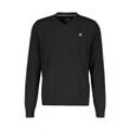 Strickpullover LERROS "LERROS V-Neck-Strickpullover mit Kaschmiranteil" Gr. L, schwarz (black) Herren Pullover