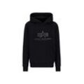 Hoodie ALPHA INDUSTRIES "Alpha Industries Men - Hoodies Basic Carbon" Gr. L, schwarz (black, black) Herren Sweatshirts