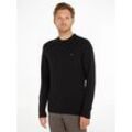 Rundhalspullover TOMMY HILFIGER "PIMA ORG CTN CASHMERE CREW NECK", Herren, Gr. XXL, schwarz, Obermaterial: 92% Baumwolle, 8% Kaschmir, casual, Rundhals, Langarm, Pullover