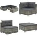 Vidaxl - 10-tlg. Garten-Lounge-Set mit Auflagen Poly Rattan Grau - Garten-Sofagarnitur - Garten-Sofagarnituren - Home & Living - Grau