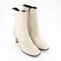 Beige Memula High Zip Lea Stiefeletten mit Absatz aus Leder