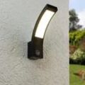 LED Wandleuchte Außenleuchte Curve 15W neutralweiß IP54 - Ausführung: Schwarz mi...