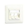 BTR E-DAT modul 8/8(8) UP empty - Anschlussdose, Unterputz - CAT 6 - Pure White, RAL 9010 - 2 Ports