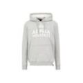 Hoodie ALPHA INDUSTRIES "Alpha Industries Men - Hoodies Foam Print Hoodie", Herren, Gr. 3 XL, grau (grau heather), Obermaterial: 80% Baumwolle, 20% Polyester, regular fit, Sweatshirts