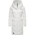 Steppmantel RAGWEAR "Natalka" Gr. 5XL (50), weiß (offwhite) Damen Mäntel stylischer, gesteppter Winterparka mit gefütterter Kapuze Bestseller