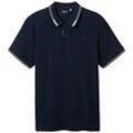 TOM TAILOR Herren Poloshirt mit Struktur, blau, Uni, Gr. L