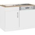 Spülenschrank KOCHSTATION "KS-Gera", weiß (weiß, weiß), B:110cm H:85cm T:60cm, Spanplatte, Schränke, Breite 110 cm